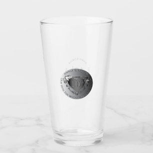 Tin Medallion Bild från tioårsdagen Bröllop Glaskopp