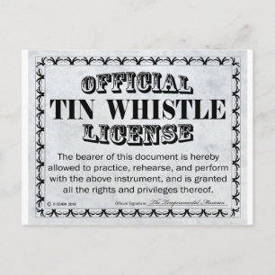 Tin Whistle-licens Vykort