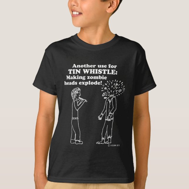 Tin Whistle Zombie Explode T-shirt (Framsida)