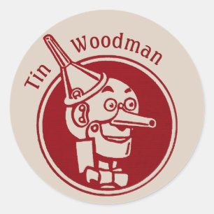 Tin Woodman (Tin Man) Ansikte CC0897 Wonderful Wiz Runt Klistermärke