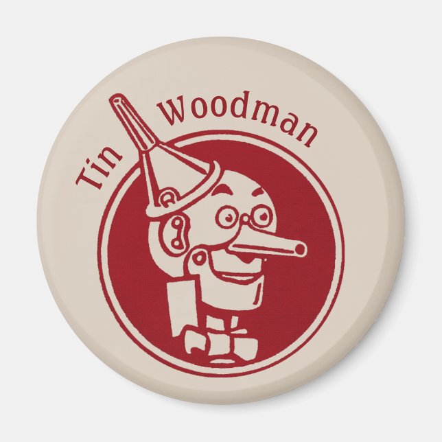 Tin Woodman (Tin Man) Ansikte CC0902 Wonderful Wiz Magnet (Framsidan)