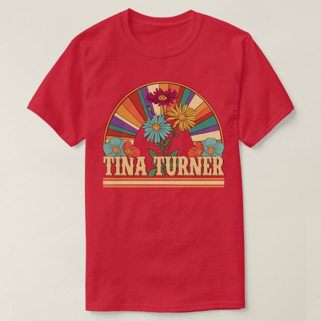 Tina Flowers Namn Turner Personlig Gifts Retro T Shirt (Design framsida)