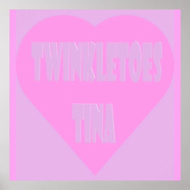 Tina-rosa och mauveringspastellhjärta poster (Framsidan)
