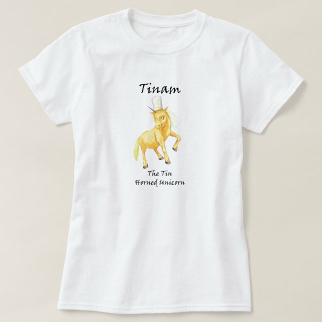Tinam Tin-Horned Unicorn Tee-Shirt Tee Shirt (Design framsida)