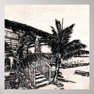 Tina's Beach Shack, Long Island, Bahamas Poster