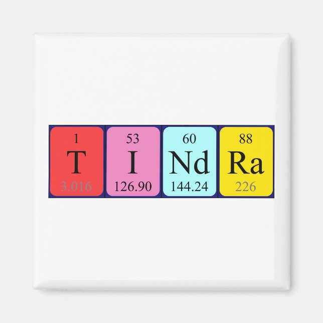 Tindra Periodisk bord namn magnet (Framsidan)