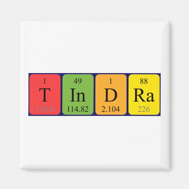 Tindra Periodisk bord namn magnet (Framsidan)