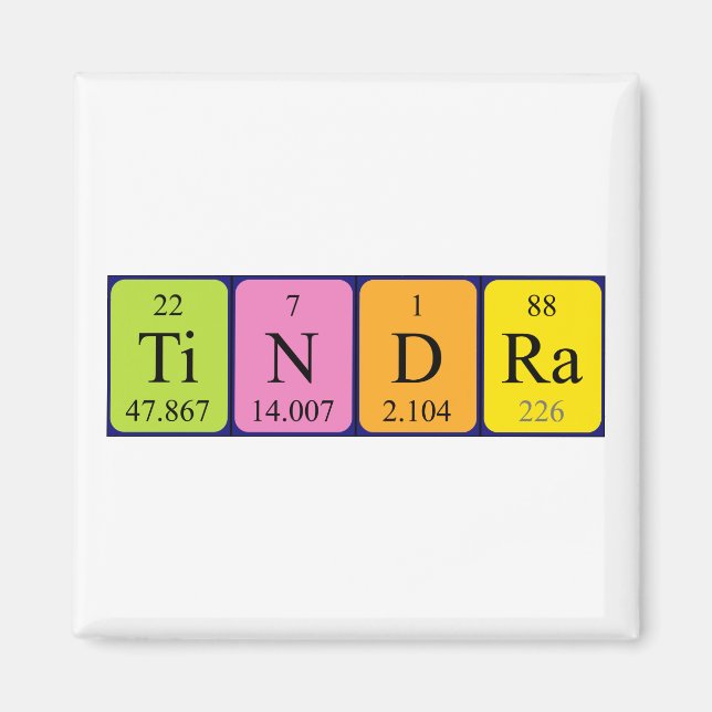 Tindra Periodisk bord namn magnet (Framsidan)
