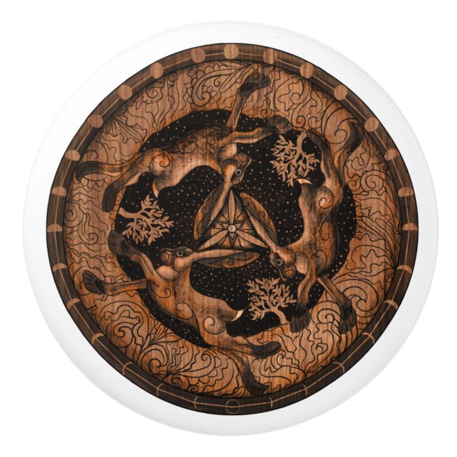 Tiners Hare Trinity Keramisk Knapp Knopp (Framsidan)