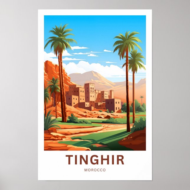 Tinghir Marocko Travel Skriv ut Poster (Framsidan)