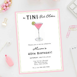 TINI-bit äldre Cocktail Födelsedagsfest inbjudan
