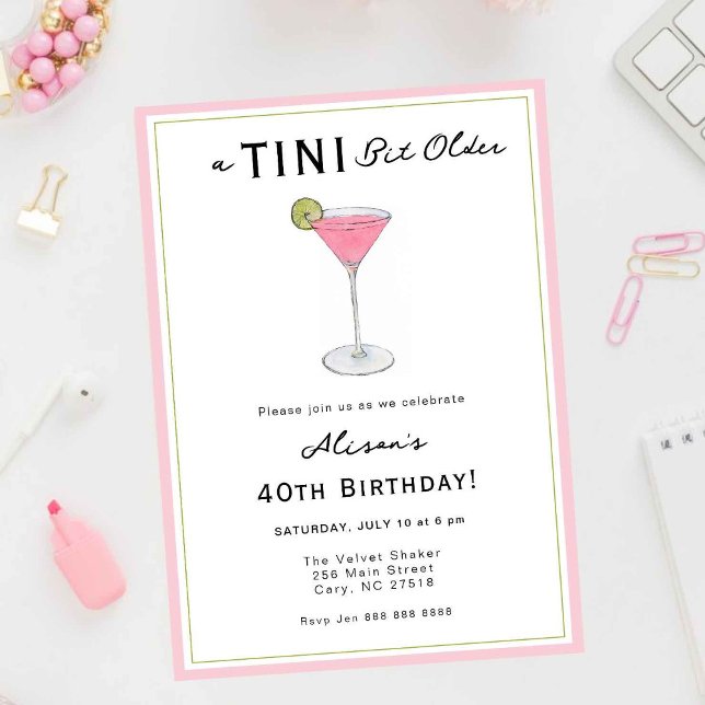 TINI-bit äldre Cocktail Födelsedagsfest inbjudan (Skapare uppladdad)