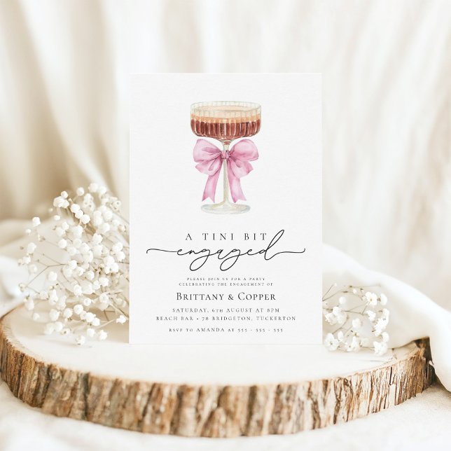 Tini Bit Engaged Espresso Martini Förlovningsfest Inbjudningar (Skapare uppladdad)