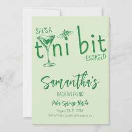 Tini Bit Engaged Martini Bachelorette Bach Helg Inbjudningar