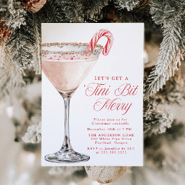 ‘Tini Bit Merry Candy Cane Martini Christmas Party Inbjudningar