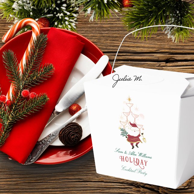 Tini Bit Merry Martini Office jultomten Presentaskar (Tini Bit Merry Martini Office Christmas Secret Santa White Elephant Holiday Party Cocktail Favor Box)