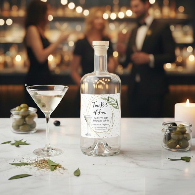 Tini Bit Of Fun Martini Soirée Spritflaskor Etikett (Skapare uppladdad)