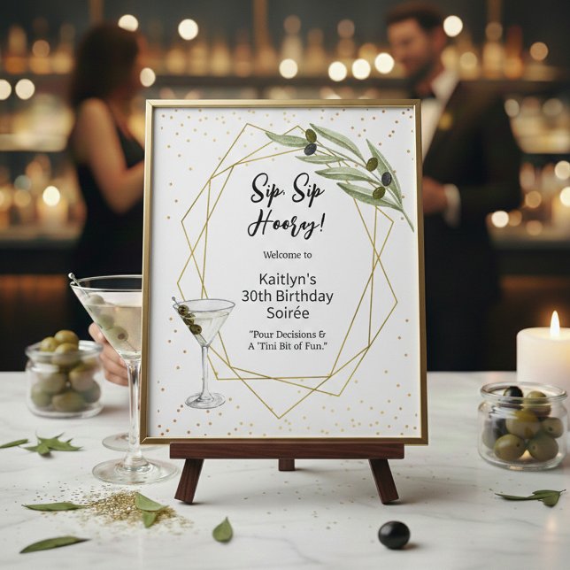 Tini Bit Of Fun Martini Soirée Welcome Sign Poster (Skapare uppladdad)