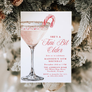 ‘Tini Bit Older Candy Cane Martini Födelsedagsfest Inbjudningar