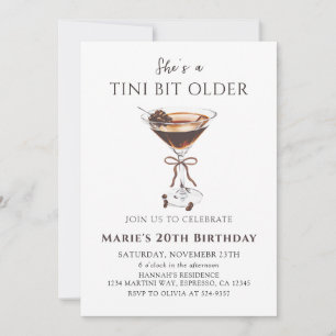Tini Bit Older Chic Espresso Martini Birthday Inbjudningar