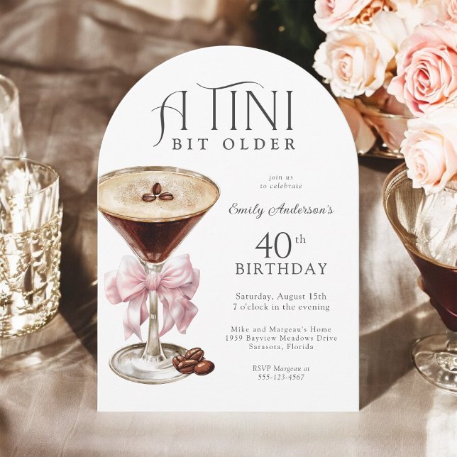 Tini Bit Older Espresso Martini 40:e födelsedagen Inbjudningar (Skapare uppladdad)