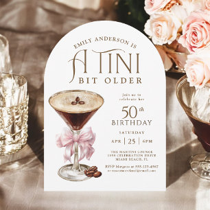 Tini Bit Older Espresso Martini 50:e födelsedagen Inbjudningar
