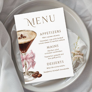 Tini Bit Older Espresso Martini Birthday Menu Meny