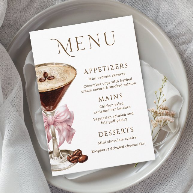 Tini Bit Older Espresso Martini Birthday Menu Meny (Skapare uppladdad)