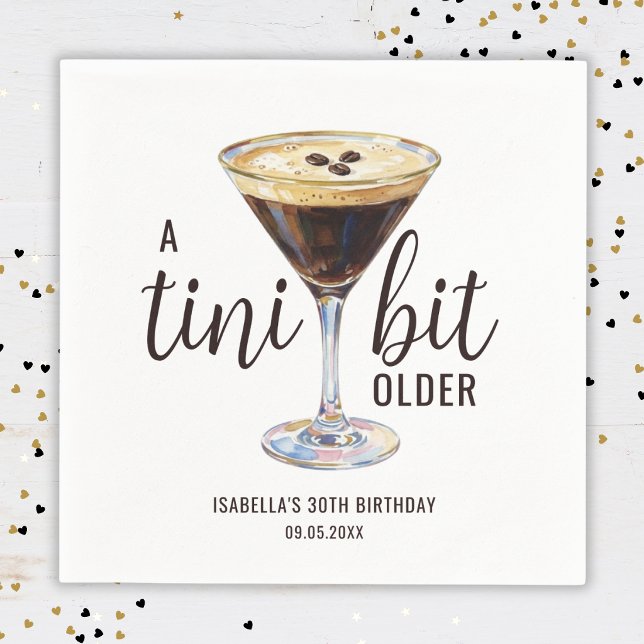 Tini Bit Older Espresso Martini Cocktail Födelseda Pappersservett (Skapare uppladdad)