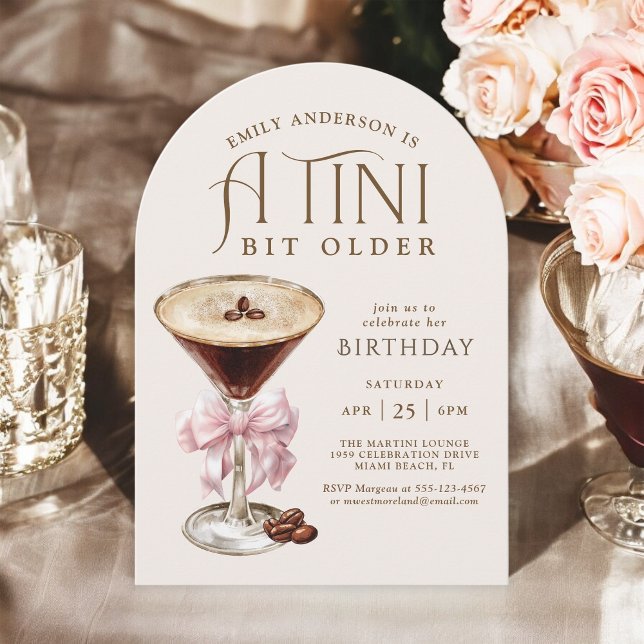 Tini Bit Older Espresso Martini Födelsedag för hen Inbjudningar (Available in both printed and instant download digital formats.)
