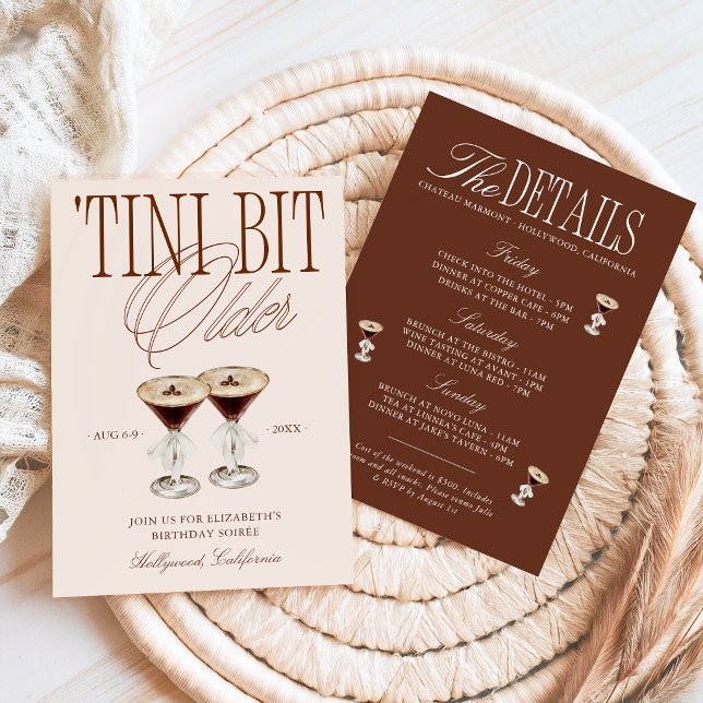 'Tini Bit Older Espresso Martini Födelsedag Inbjudningar (Skapare uppladdad)