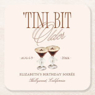 'Tini Bit Older Espresso Martini Födelsedag Underlägg Papper Kvadrat