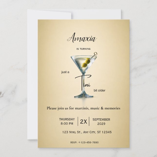  Tini Bit Older Födelsedagsinbjudan | Martini  Inbjudningar (Framsida)