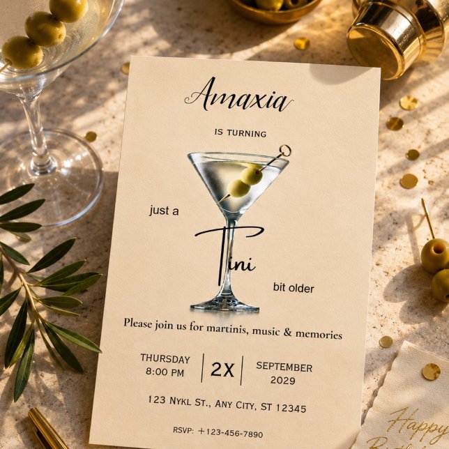  Tini Bit Older Födelsedagsinbjudan | Martini  Inbjudningar (Skapare uppladdad)