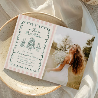 Tini Bit Older Hand Drawn 30th Birthday Photo Inbjudningar