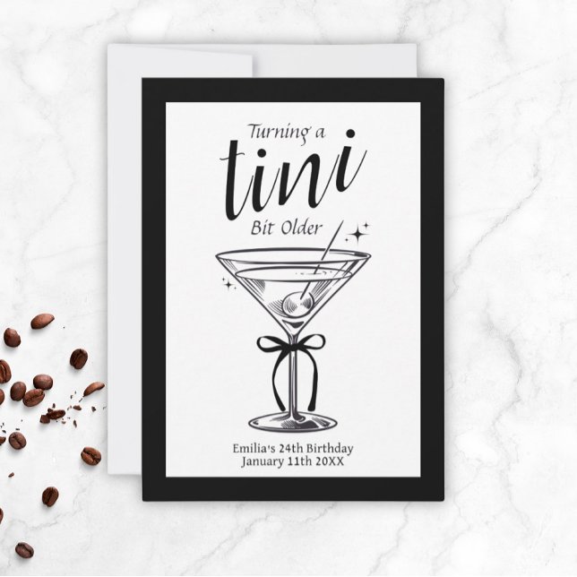 Tini Bit Older - Klassiskt Martini-tema Inbjudningar (Tini Bit Older Martini Birthday Invitations)