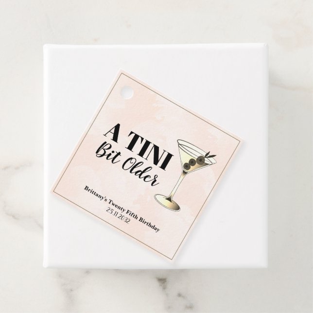 Tini Bit Older Martini Cocktail Birthday Gåvor Etiketter (På plats)