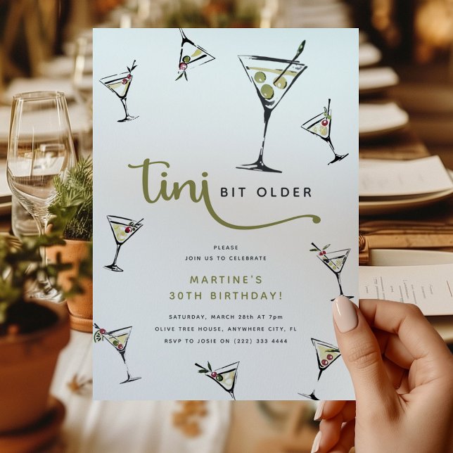 "Tini Bit Older" Martini Cocktail-Vuxen Inbjudningar (Skapare uppladdad)