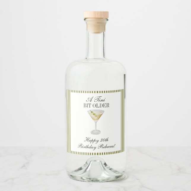 Tini Bit Older Martini Födelsedag Spritflaskor Etikett (Framsida)