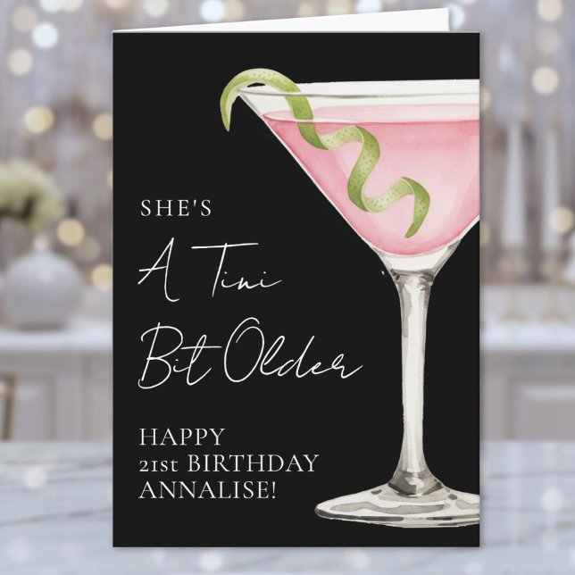 Tini Bit Older Martini Grattis på födelsedagen Kort (Tini Bit Older Martini Happy Birthday Card)