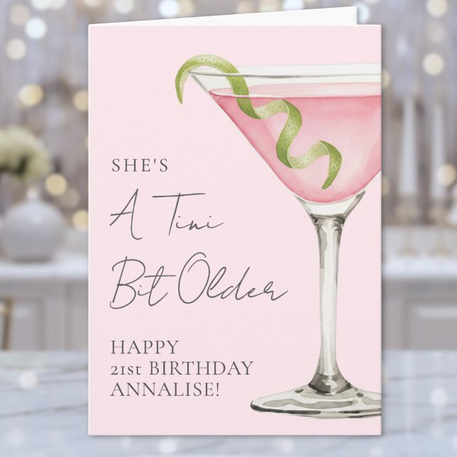 Tini Bit Older Martini Grattis på födelsedagen Kort (Tini Bit Older Martini Happy Birthday Card)