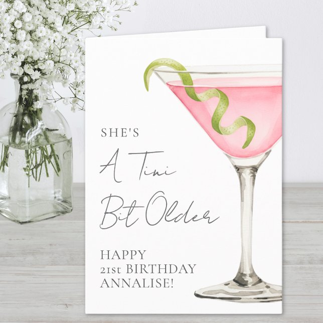 Tini Bit Older Martini Grattis på födelsedagen Kort (Tini Bit Older Martini Happy Birthday Card)