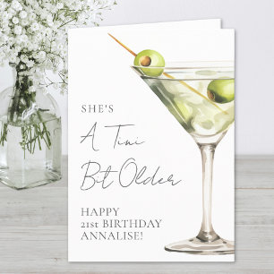 Tini Bit Older Martini Grattis på födelsedagen Kort
