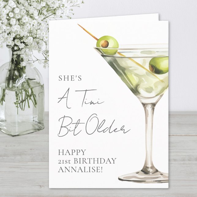 Tini Bit Older Martini Grattis på födelsedagen Kort (Tini Bit Older Martini Happy Birthday Card)