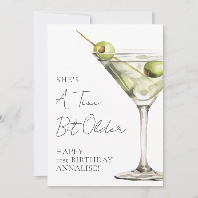 Tini Bit Older Martini Happy Birthday Kort (Framsida)