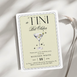 Tini Bit Older Martini Olive Birthday Inbjudningar