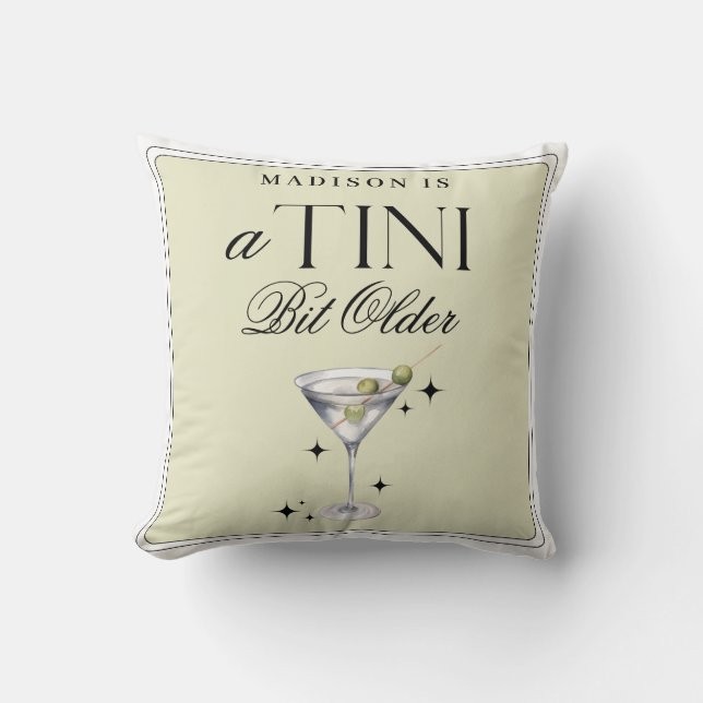 Tini Bit Older Martini Olive Birthday Kudde (Framsida)