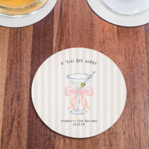 Tini Bit Older Martini ThBäste födelsedag Underlägg Papper Rund