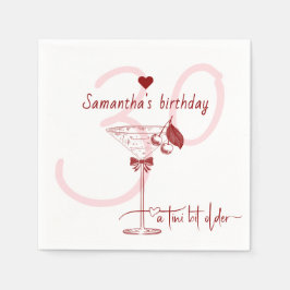 Tini Bit Older Modern Bow Cherry Martini Birthday Pappersservett