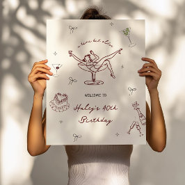 Tini Bit Older Quirky Hand plockade Birthday Välko Poster